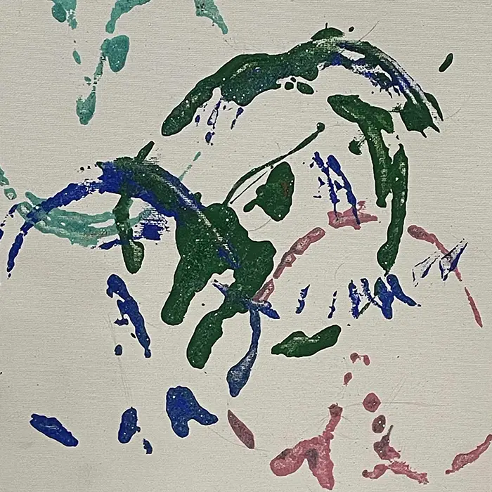 Abstract painting of horseshoes