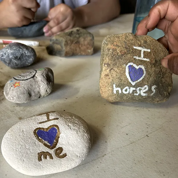 Painted rocks from summer camp